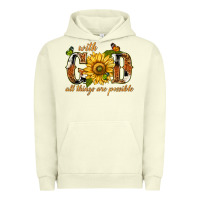 Pigment Pistachio With god all things are possible with sunflower Urban Hoodie - texasbilliewilder
