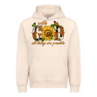 Sandshell With god all things are possible with sunflower Urban Hoodie - texasbilliewilder