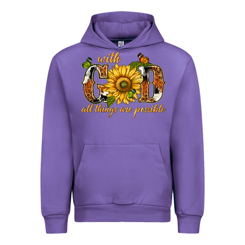 With God All Things Are Possible With Sunflower Urban Hoodie by texasbilliewilder | Teevron