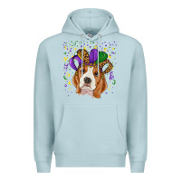 Blue Mist Mardi gras beagle Premium Hoodie - RanaPortraitStore