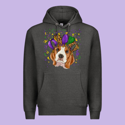 Mardi Gras Beagle Premium Hoodie Designed By Ranaportraitstore