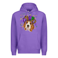 Purple Mardi gras beagle Premium Hoodie - RanaPortraitStore