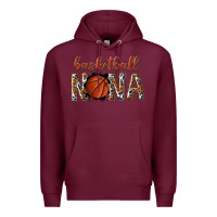 Burgundy basketball nana with leopard Premium Hoodie - texasbilliewilder
