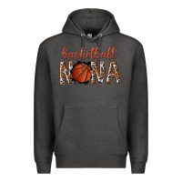 Charcoal Heather basketball nana with leopard Premium Hoodie - texasbilliewilder