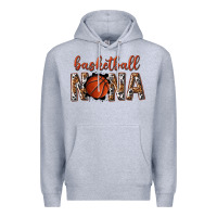 Heather Grey basketball nana with leopard Premium Hoodie - texasbilliewilder