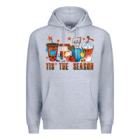 Heather Grey basketball tisthe season coffee cups Premium Hoodie - texasbilliewilder