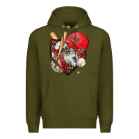 Army Green baseball home plate Premium Hoodie - Zillion Design Studio