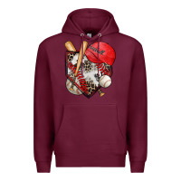 Burgundy baseball home plate Premium Hoodie - Zillion Design Studio