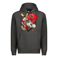 Charcoal Heather baseball home plate Premium Hoodie - Zillion Design Studio