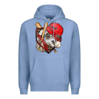 Colony Blue baseball home plate Premium Hoodie - Zillion Design Studio