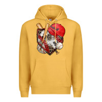 Mustard baseball home plate Premium Hoodie - Zillion Design Studio