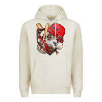 Oatmeal Heather baseball home plate Premium Hoodie - Zillion Design Studio