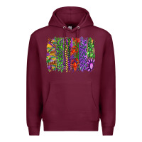 Burgundy Mardi gras brush strokes king cake and craw fish Premium Hoodie - RanaPortraitStore
