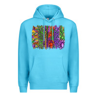 Ocean Blue Mardi gras brush strokes king cake and craw fish Premium Hoodie - RanaPortraitStore