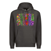 Smoke Mardi gras brush strokes king cake and craw fish Premium Hoodie - RanaPortraitStore