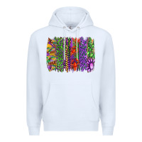 White Mardi gras brush strokes king cake and craw fish Premium Hoodie - RanaPortraitStore