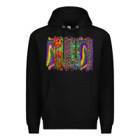 Black Mardi Gras Brushstrokes Premium Hoodie - RanaPortraitStore