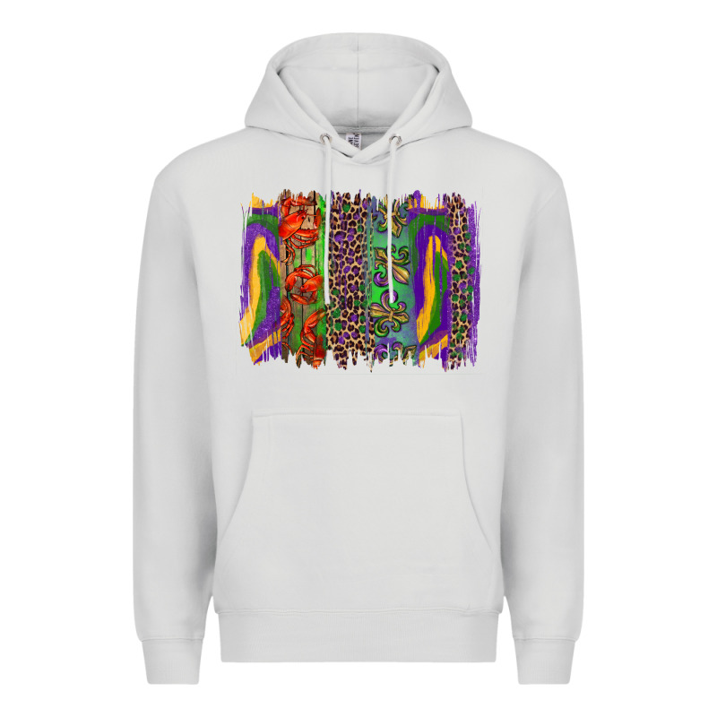 Mardi Gras Brushstrokes Premium Hoodie by RanaPortraitStore | Teevron
