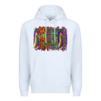 White Mardi Gras Brushstrokes Premium Hoodie - RanaPortraitStore