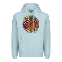 Blue Mist basketball with patterns and daisies Premium Hoodie - texasbilliewilder
