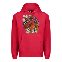 Cardinal basketball with patterns and daisies Premium Hoodie - texasbilliewilder