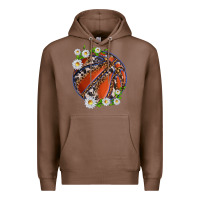 Chestnut basketball with patterns and daisies Premium Hoodie - texasbilliewilder