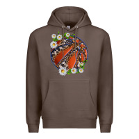 Coffee basketball with patterns and daisies Premium Hoodie - texasbilliewilder