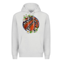 Dove Grey basketball with patterns and daisies Premium Hoodie - texasbilliewilder