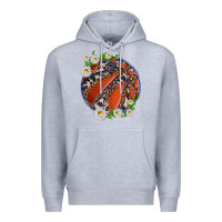 Heather Grey basketball with patterns and daisies Premium Hoodie - texasbilliewilder