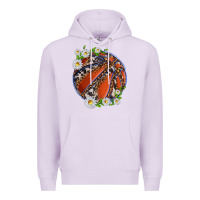 Lilac basketball with patterns and daisies Premium Hoodie - texasbilliewilder