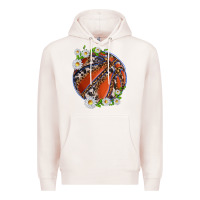 Pale Pink basketball with patterns and daisies Premium Hoodie - texasbilliewilder