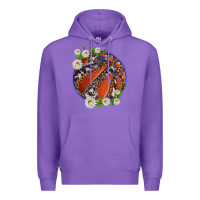 Purple basketball with patterns and daisies Premium Hoodie - texasbilliewilder