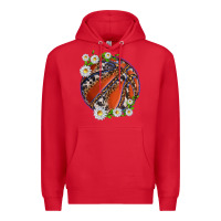 Red basketball with patterns and daisies Premium Hoodie - texasbilliewilder