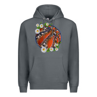 Rock basketball with patterns and daisies Premium Hoodie - texasbilliewilder