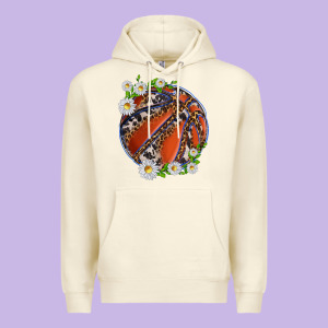 Basketball With Patterns And Daisies Premium Hoodie Designed By Texasbilliewilder