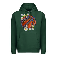 Sports Green basketball with patterns and daisies Premium Hoodie - texasbilliewilder