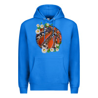 True Royal basketball with patterns and daisies Premium Hoodie - texasbilliewilder