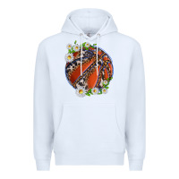 White basketball with patterns and daisies Premium Hoodie - texasbilliewilder