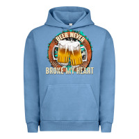 Pigment Pebble Blue beer never broke my heart Urban Hoodie - texasbilliewilder