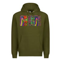 Army Green Mardi gras brushstrokes crawfish fleur de lis Premium Hoodie - RanaPortraitStore