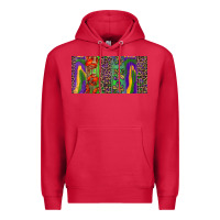 Cardinal Mardi gras brushstrokes crawfish fleur de lis Premium Hoodie - RanaPortraitStore