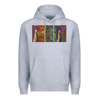 Heather Grey Mardi gras brushstrokes crawfish fleur de lis Premium Hoodie - RanaPortraitStore