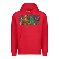 Red Mardi gras brushstrokes crawfish fleur de lis Premium Hoodie - RanaPortraitStore