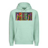 Seafoam Mardi gras brushstrokes crawfish fleur de lis Premium Hoodie - RanaPortraitStore