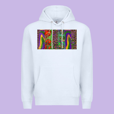 Mardi Gras Brushstrokes Crawfish Fleur De Lis Premium Hoodie Designed By Ranaportraitstore