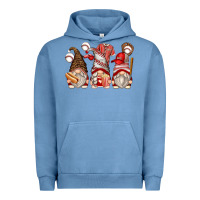 Pigment Pebble Blue baseball gnomes Urban Hoodie - Zillion Design Studio