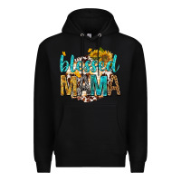 Black blessed mama with sunflowers Premium Hoodie - texasbilliewilder
