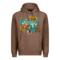 Chestnut blessed mama with sunflowers Premium Hoodie - texasbilliewilder