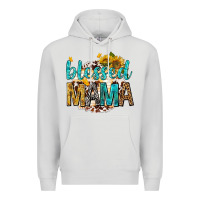 Dove Grey blessed mama with sunflowers Premium Hoodie - texasbilliewilder