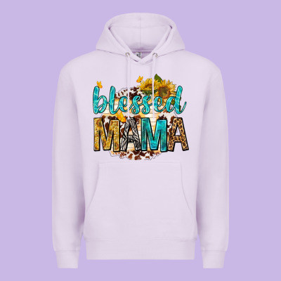 Blessed Mama With Sunflowers Premium Hoodie Designed By Texasbilliewilder